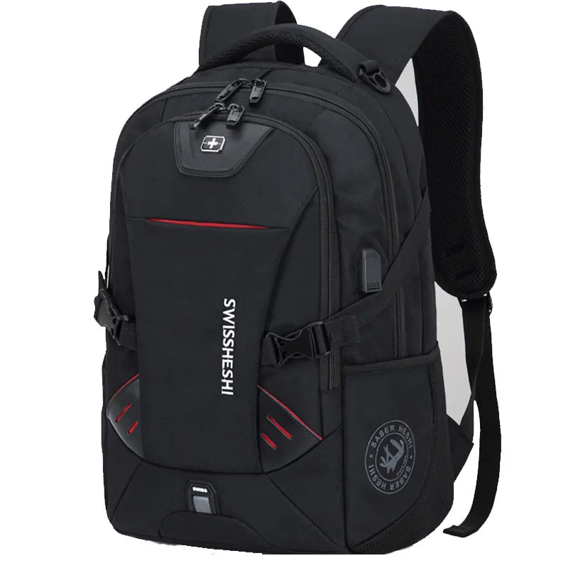 Men Multifunction USB Charging Fashion Business Casual Travel Anti-Theft Waterproof 17 Inch Laptop Backpack School Bag