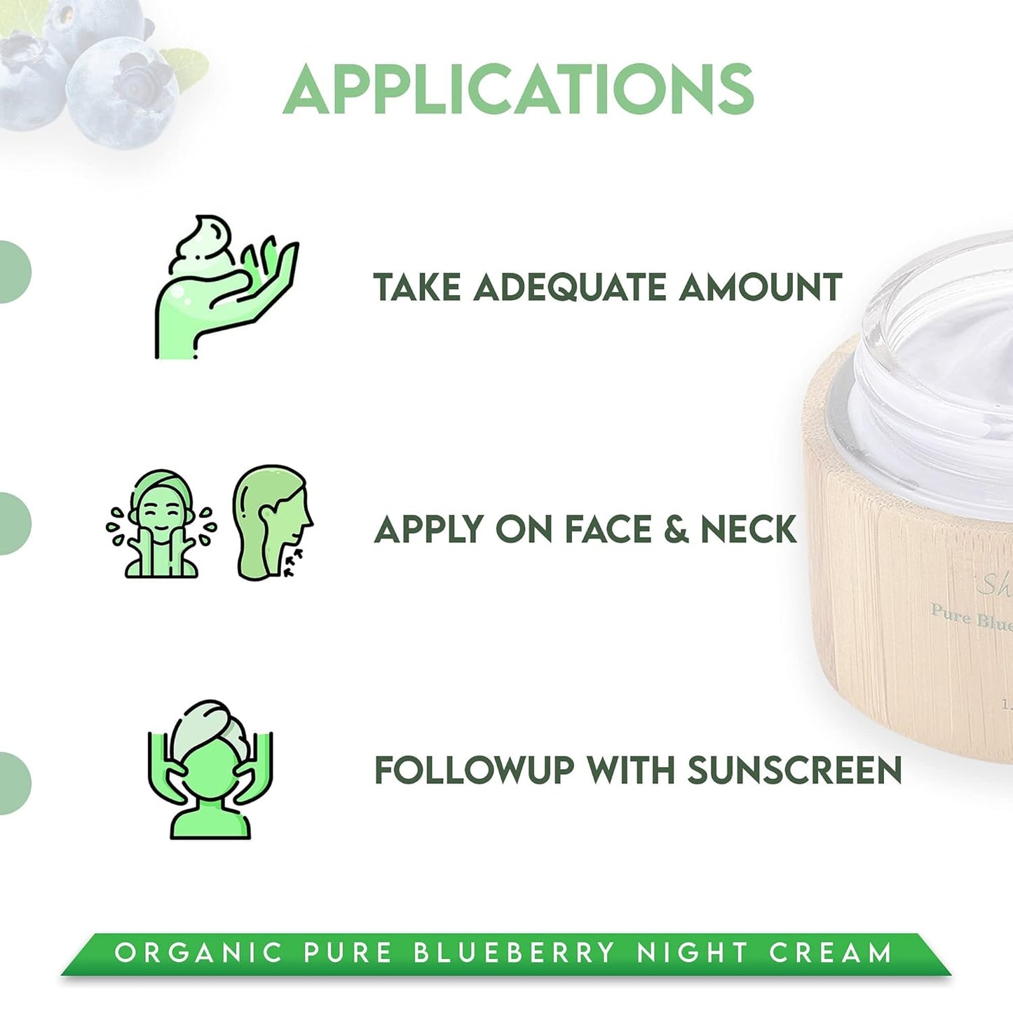 Shir Organic Blueberry Night Cream for Nourished, Wrinkle-Free, Radiant Skin. Moisturizer Face Cream with Anti-Aging Formula Keeps Skin Hydrated, Facial Skin Care Product (15Ml)