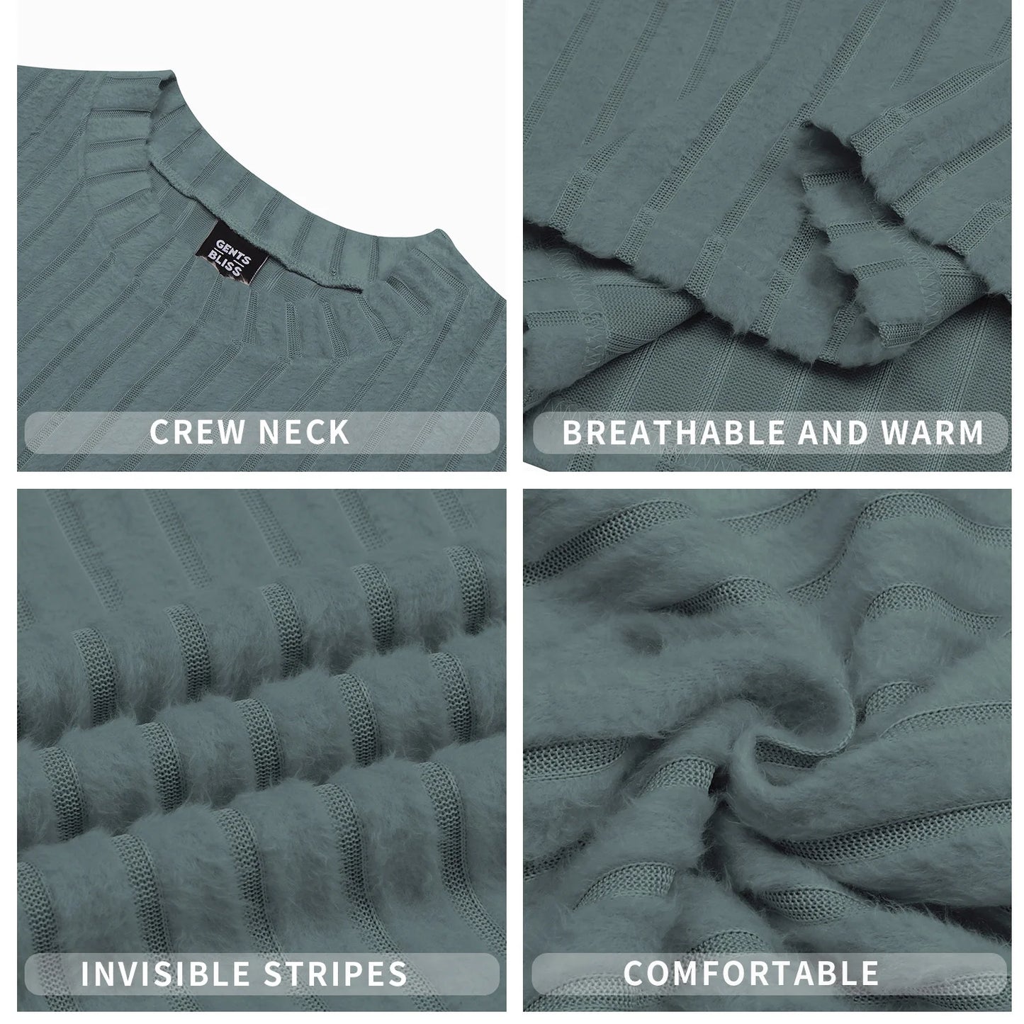 Long Sleeve Mens Shirts Casual Pullover Shirts for Men Lightweight Invisible Stripes Men Tshirts