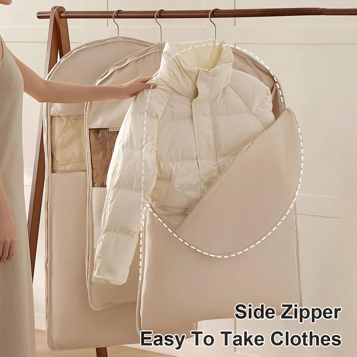 Coat Bags for Closet Storage, Compression save Space, Suit Bags for Closet Storage, Garment Bags for Hanging Clothes with Zipper