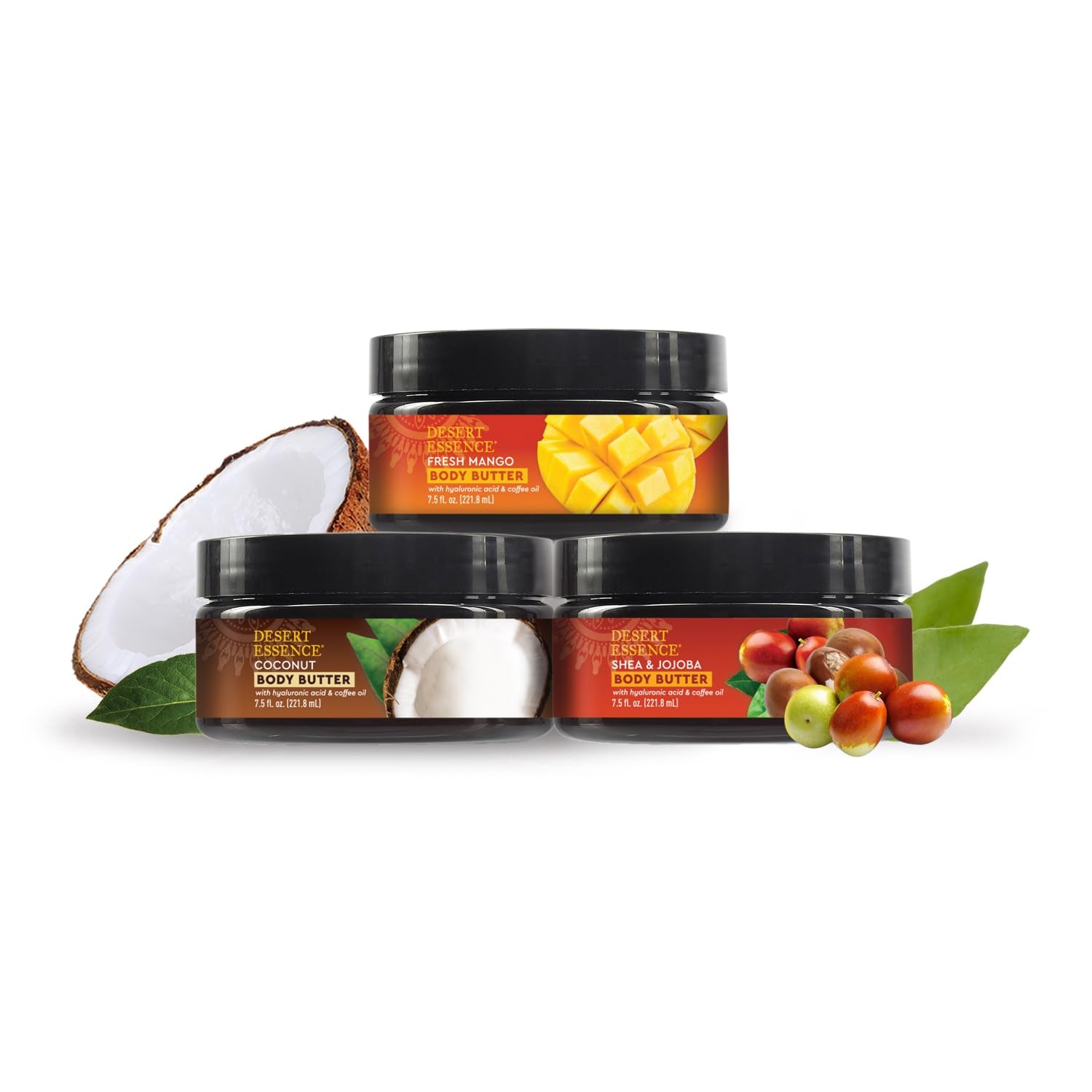 , Shea & Jojoba Body Butter 7.5Oz, Hyaluronic Acid & Coffee Oil, Deeply Moisturizing and Nourishing, Antioxidant Rich, Moisture Rich Botanicals Shea Butter & Jojoba Oil