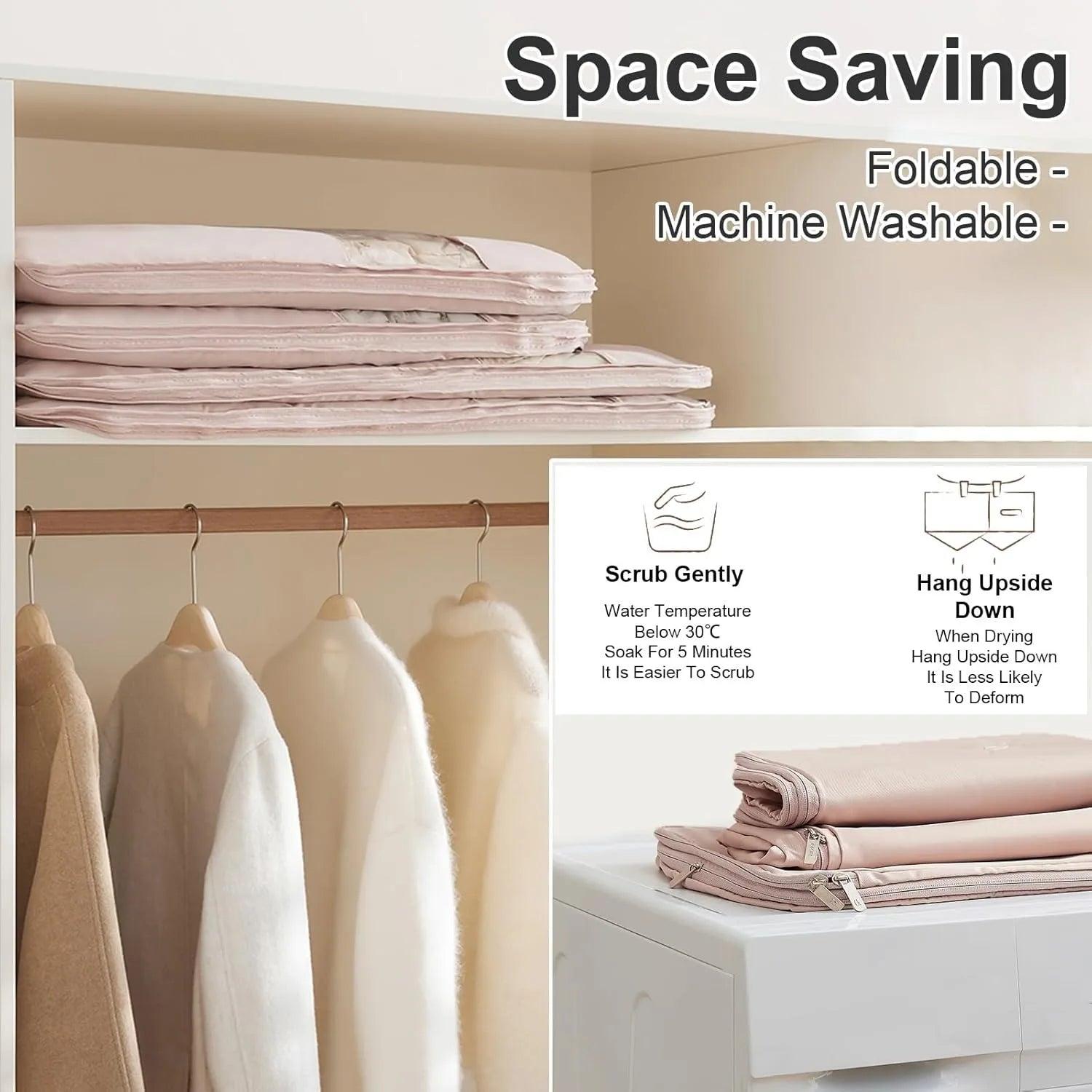Coat Bags for Closet Storage, Compression save Space, Suit Bags for Closet Storage, Garment Bags for Hanging Clothes with Zipper