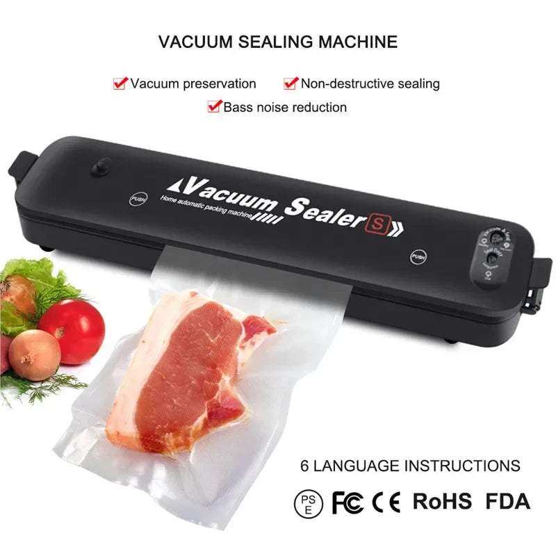 Vacuum Sealer Packaging Machine with Free 10Pcs Vacuum Bags Food Vacuum Sealer Household Vacuum Food Sealing Machine EU US Plug