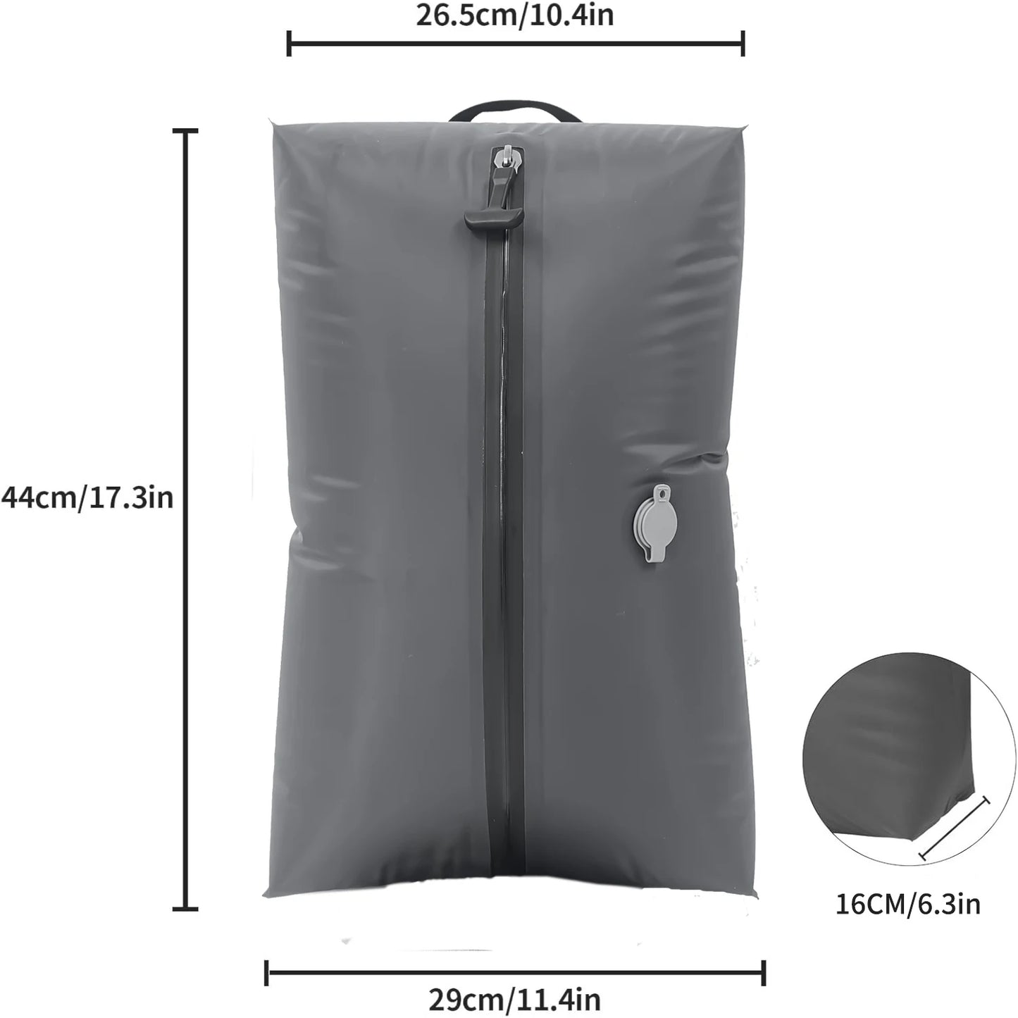 Vacuum Bag for Reusable Compression Suitcases and Backpack Space Saver Airback Vacpack