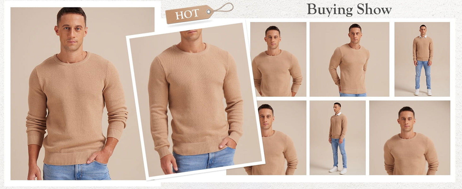 Mens Pullover Sweater Soft Lightweight Casual Classic Crewneck Knitwear Sweaters with Ribbing Edge Light Gray-Xxl
