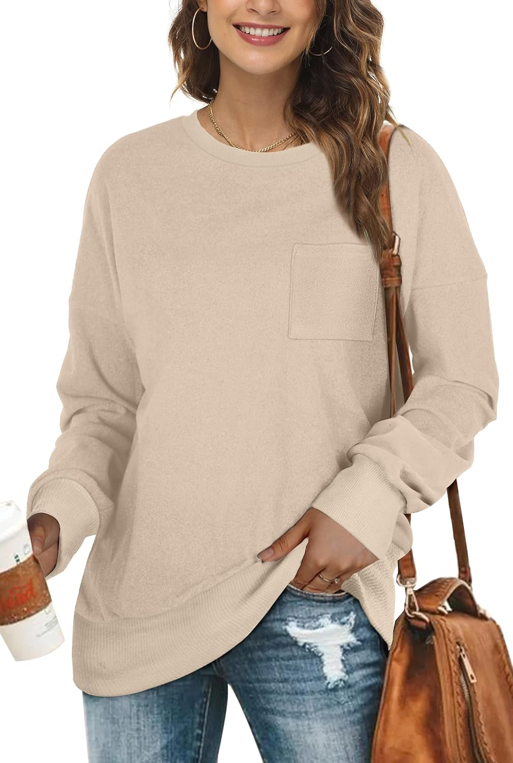 Sweatshirts for Women Crewneck Long Sleeve Shirts