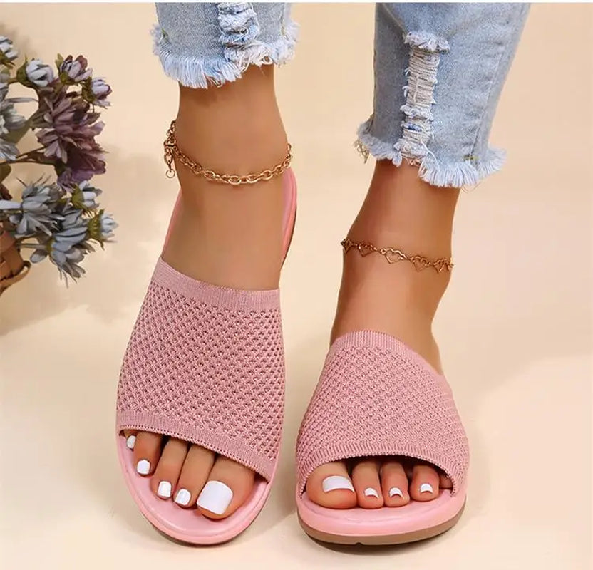 Sandals Women Elastic Force Summer Shoes Women Flat Sandals Casual Indoor Outdoor Slipper Summer Sandals for Beach Zapatos Mujer