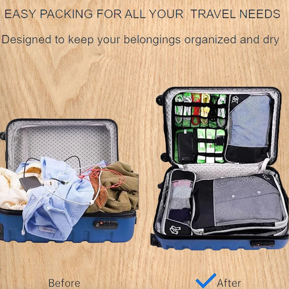 5 Set Compression Packing Cubes for Travel, Lightweight Vacation Travel Essentials,Durable, for Carry-On Luggage