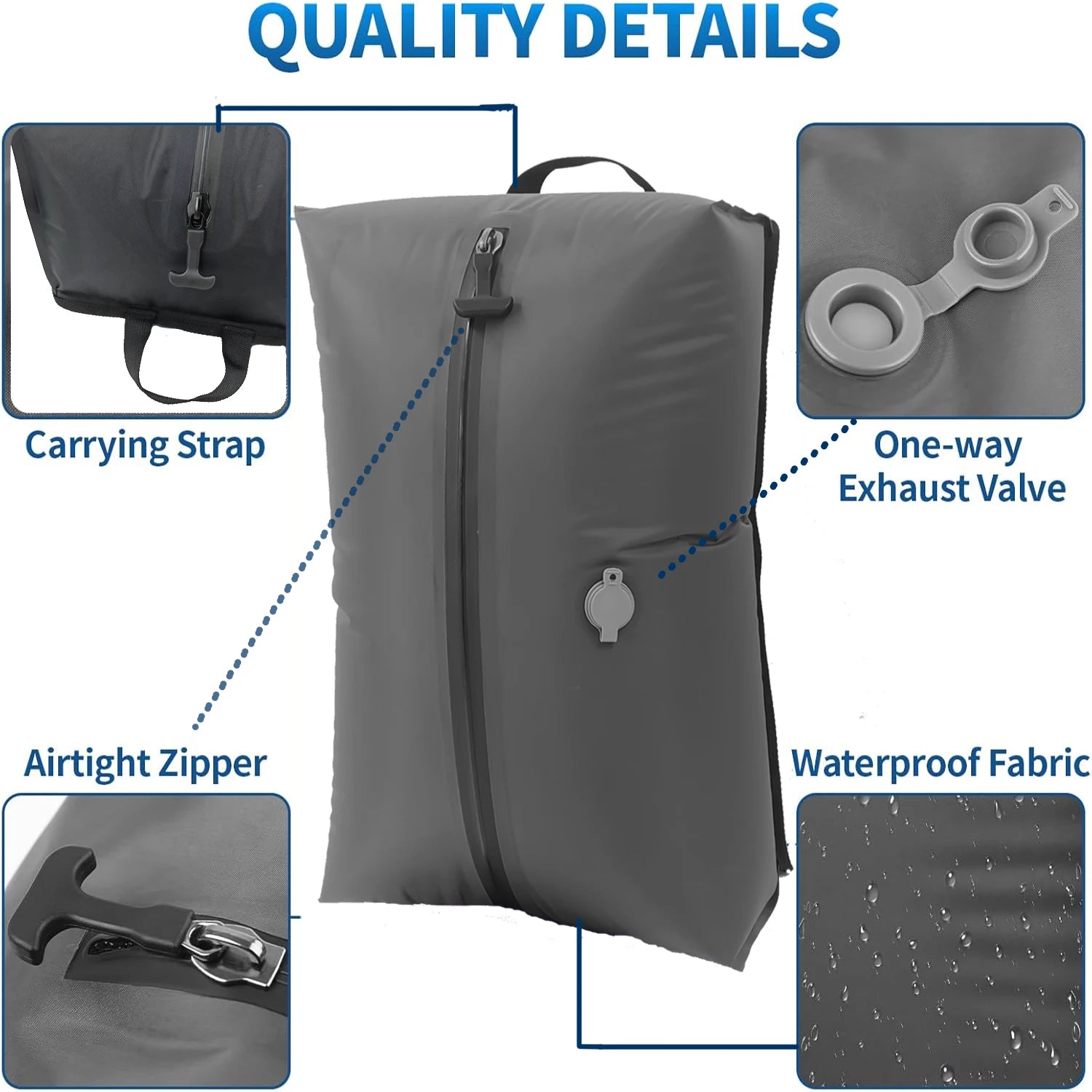 Vacuum Bag for Reusable Compression Suitcases and Backpack Space Saver Airback Vacpack