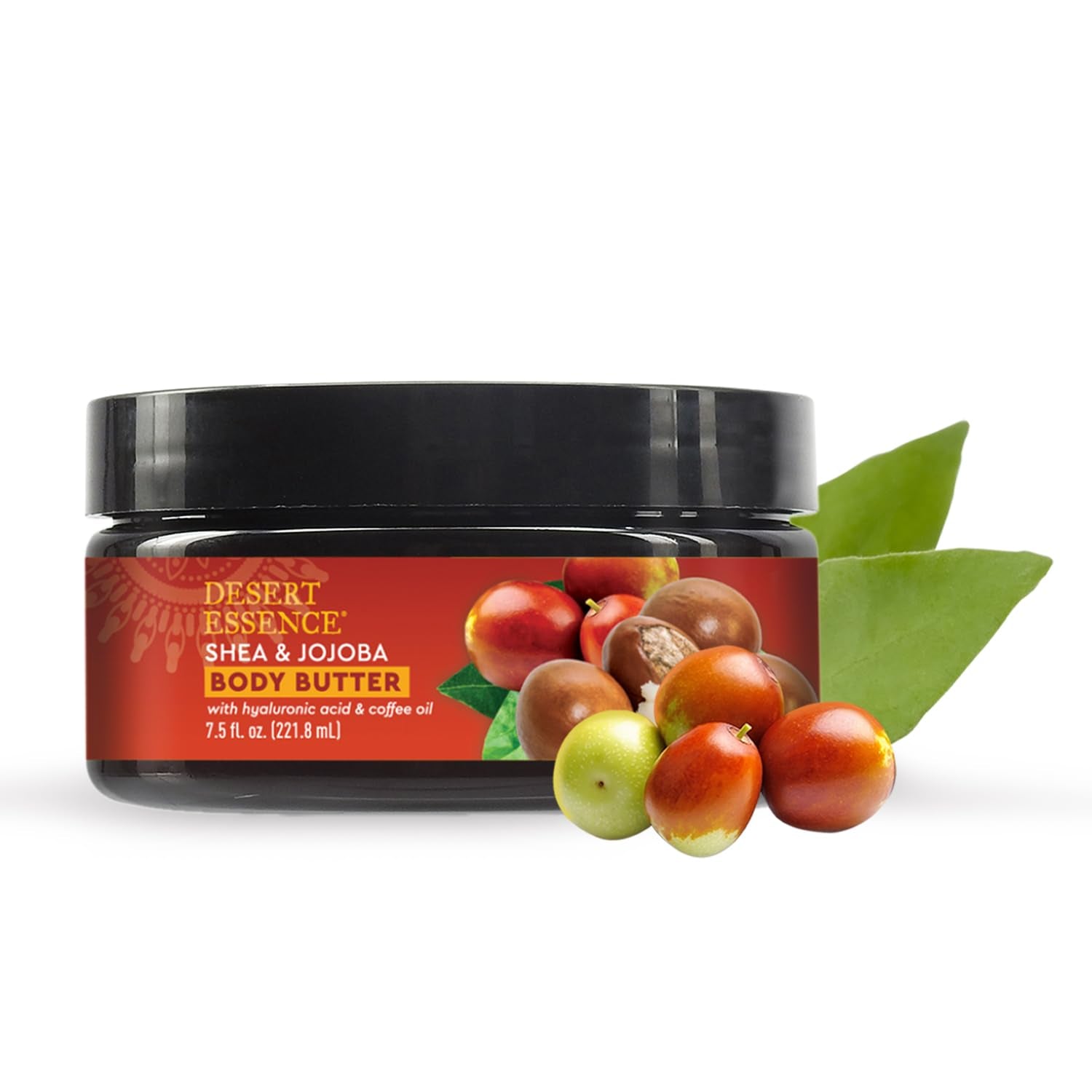, Shea & Jojoba Body Butter 7.5Oz, Hyaluronic Acid & Coffee Oil, Deeply Moisturizing and Nourishing, Antioxidant Rich, Moisture Rich Botanicals Shea Butter & Jojoba Oil