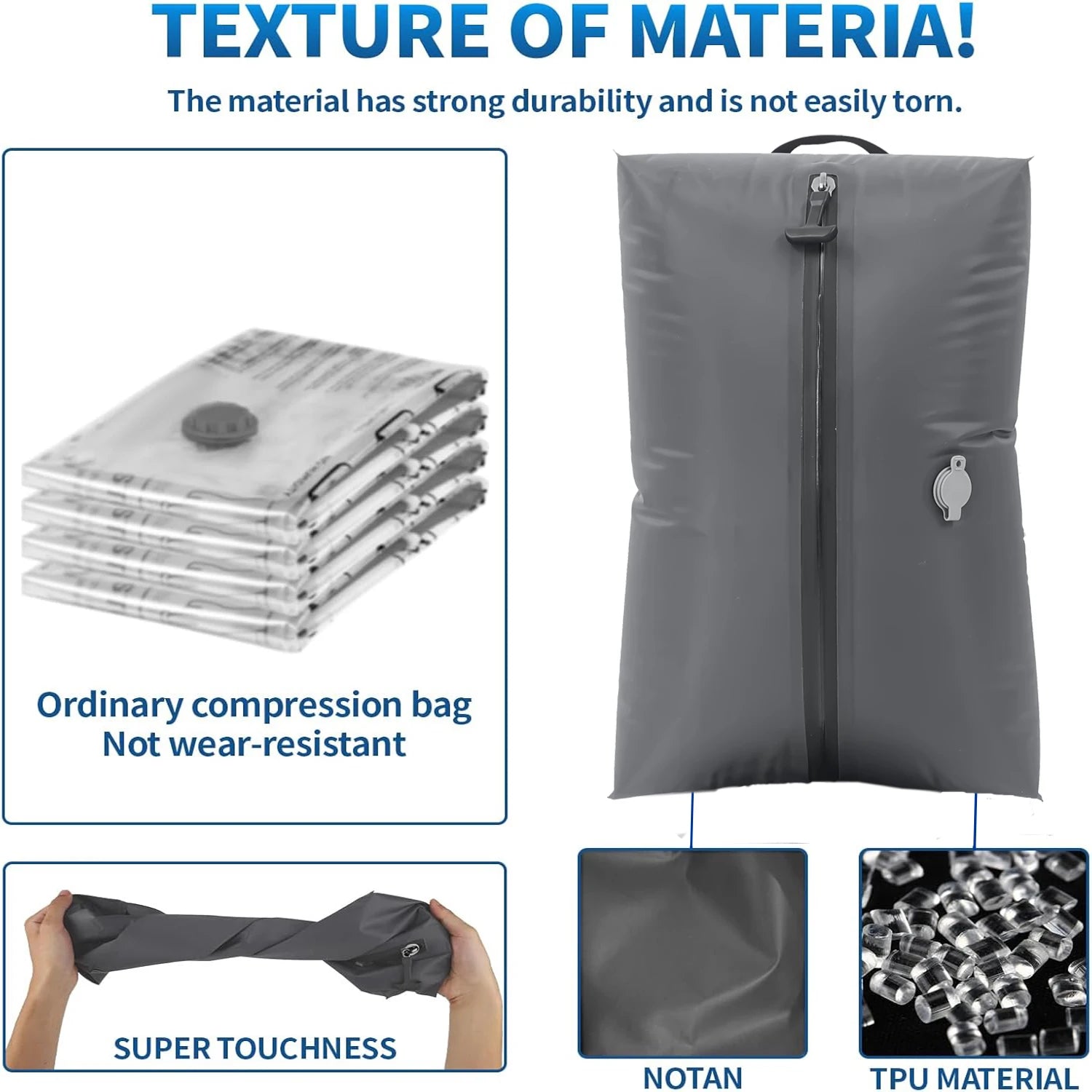 Vacuum Bag for Reusable Compression Suitcases and Backpack Space Saver Airback Vacpack