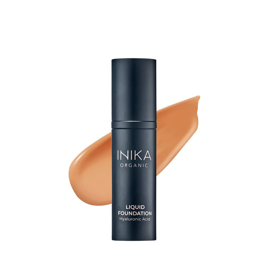 Organic Full Coverage Liquid Foundation Makeup with Hyaluronic Acid and Argan Oil, Vegan and Organic Foundation for Skin Elasticity and Plumpness, Natural Coverage, Honey, 30Ml