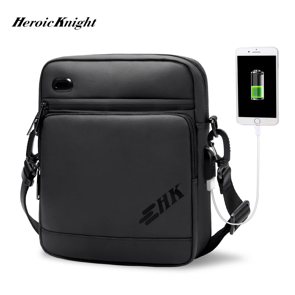 Men Handbag High Quality Shoulder Bag Waterproof USB Oxford Crossbody Bag Casual Anti-Theft Shoulder Sling Bag