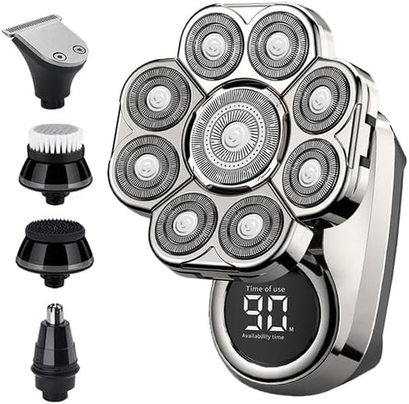 I-Clean 9D Head Shavers for Bald Men,New Upgraded 6-In-1 Electric Razor with LED Display,Waterproof Wet/Dry Grooming Kit,Cordless Rechargeable Shaver for Home and Travel