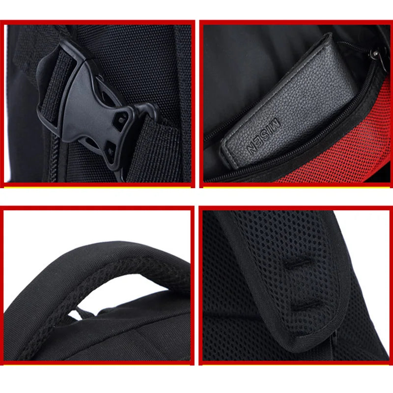 Men Multifunction USB Charging Fashion Business Casual Travel Anti-Theft Waterproof 17 Inch Laptop Backpack School Bag
