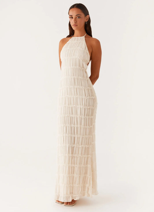 Women Cocktail Party Dress Ruched Long Dress Sleeveless Skinny Cocktail Bodycon Dress Clubwear Female Maxi Backless Dress