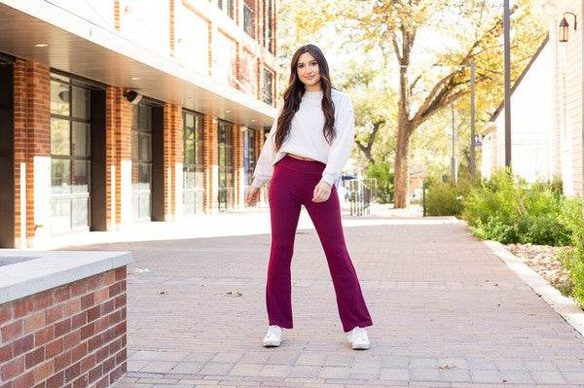 The Maeve Maroon Bootcut Leggings round 2