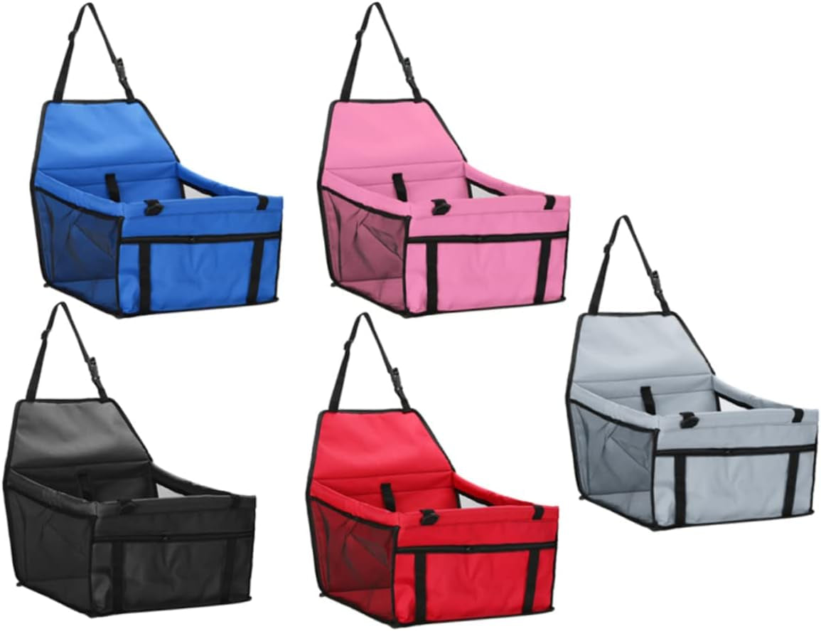 Portable Dog Car Seat with Belt Pet Travel Carrier Bag for Dogs Safety Design with Mesh Window Black