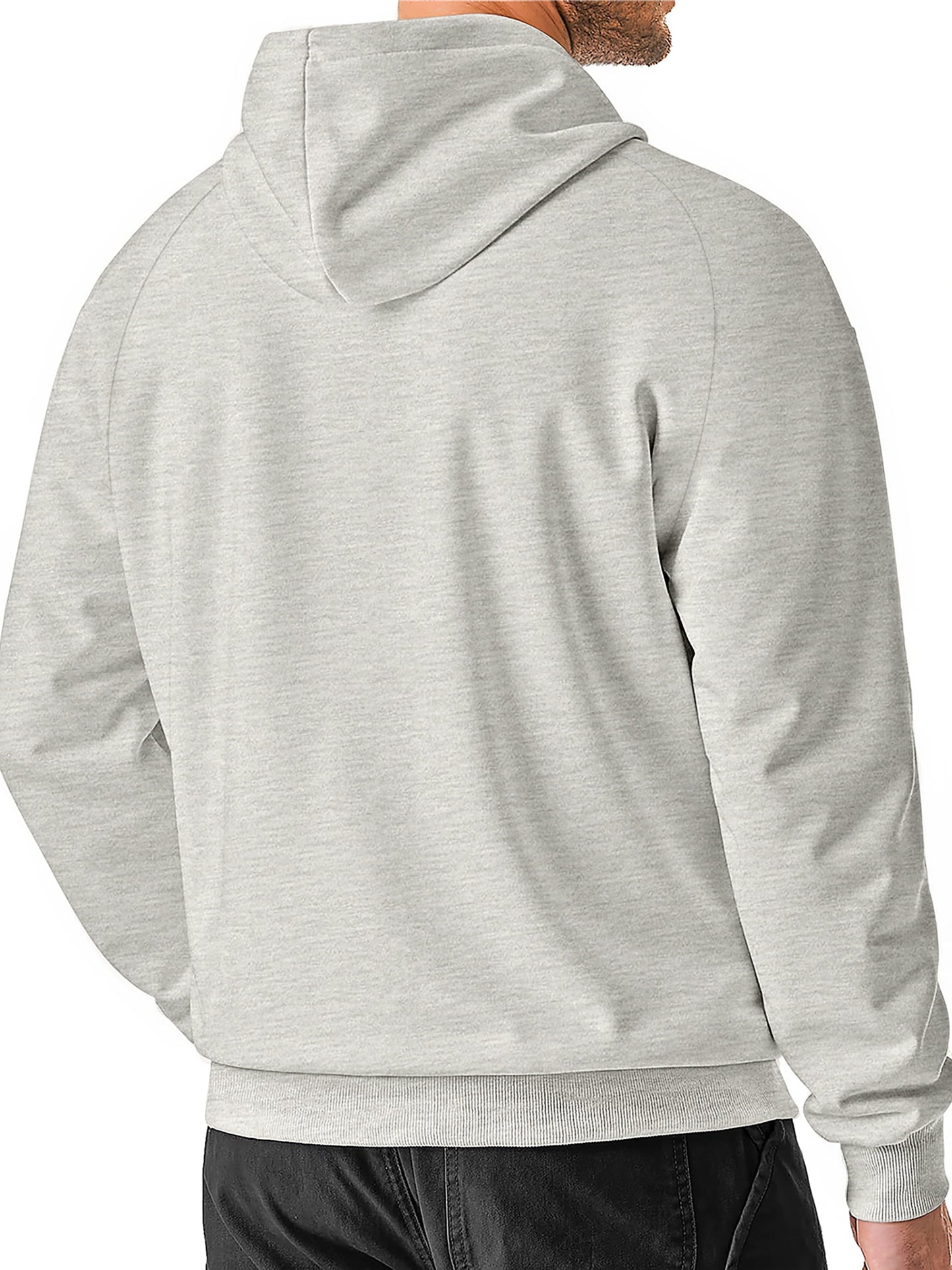 Henley Men Hoodies Sweatshirts Lightweight Sweatshirts for Men Drawstring Men Hoodies with Kangaroo Pocket