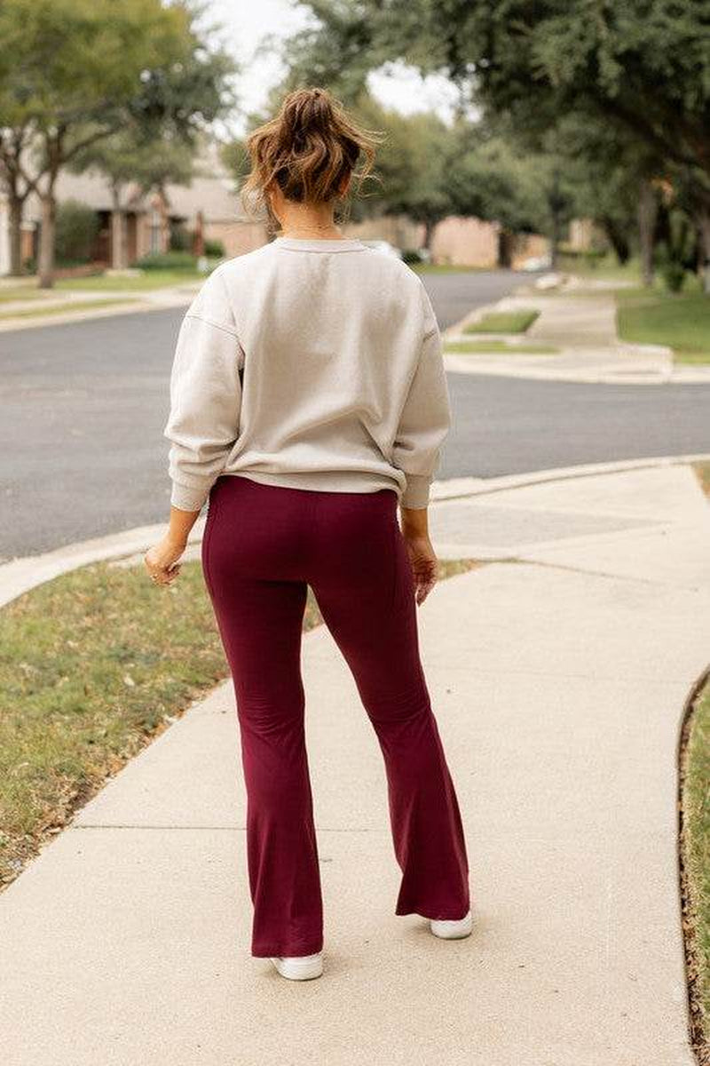 The Maeve Maroon Bootcut Leggings round 2